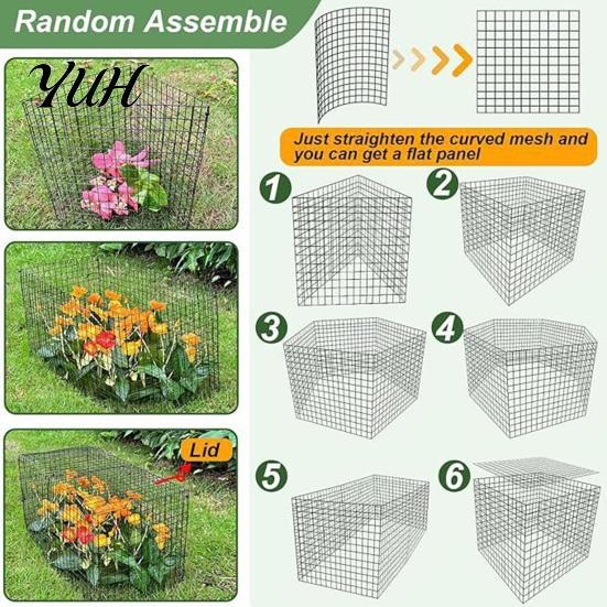 Yard Pet Barrier Plant Protector Cage, Wire Mesh Panels with Stakes And Zip Ties, Metal Squirrel Deterrent for Plants Cage Protecting Vegetables