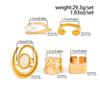 Salircon 5 Pcs Exquisite Imitation Pearl Irregular Adjustable Open Ring Set Trendy Hollow Geometry Stackable Finger Ring Jewelry