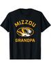 Mizzou Tigers Arched Grandpa T-Shirt - Black, Unisex-Adults, Short Sleeve, University Logo T-Shirt, Small