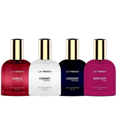 Francouzská vůně parfému pro ženy 30 ml X 4 tj. 120 ml | Cuddle + Commit + Consent + Date Out | Dlouhotrvající |