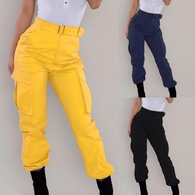 Womens Cargo Trousers Casual Pants Military  Solid Pants Pocket Pants
