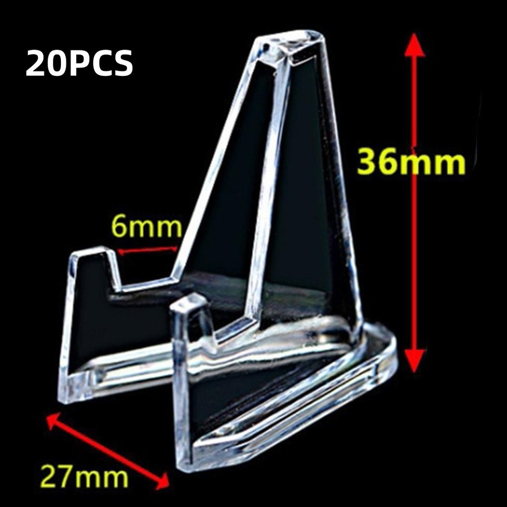 20Pcs Plastic Mini Coin Display Stand Small Easel Rack Shelf Frame Photo Display Dish Rack Commemorative Coins Capsule Holder