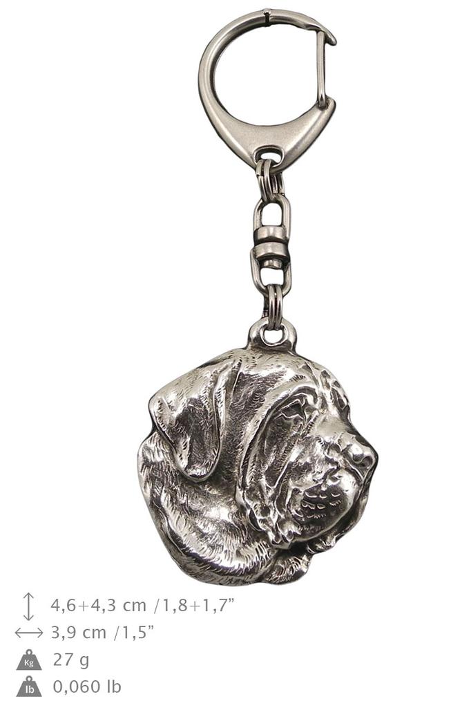 Fila Brasileiro, Brazilian Mastiff - Silver-Plated Keychain With a Dog, Handbag Ornament, Backpack Charm by Art-Dog