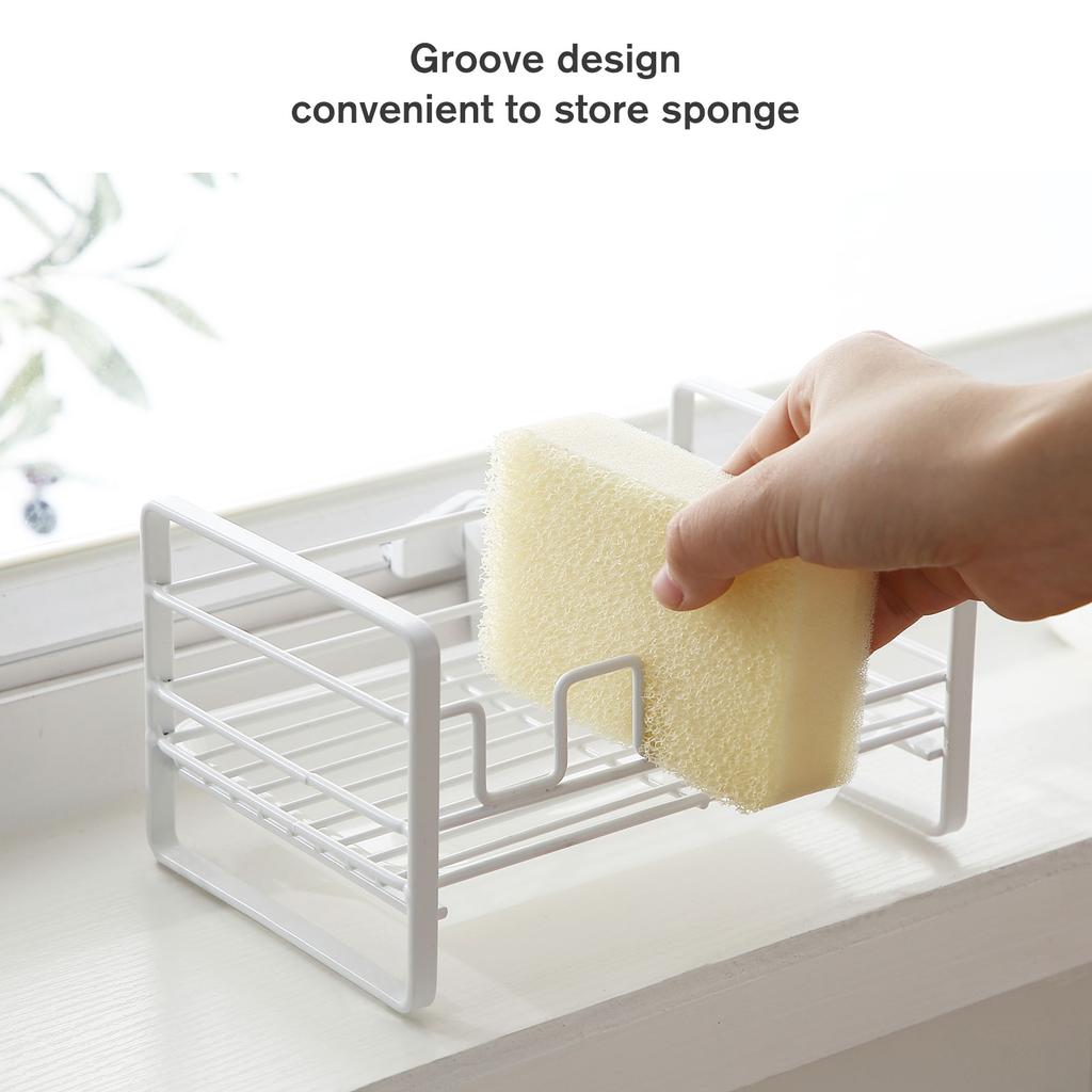 Spons Zeep Borstelhouder Keuken Zeep Opvangbak Aanrecht Sponsrek met Verwijderbaar Afdruiprek Aanrecht Organizer Zeep
