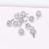10pcs 14K Gold-wrapped Zircon Crystal Three-dimensional Square Pendant, Crown Pendant, DIY Earrings, Necklace Jewelry Pendant.