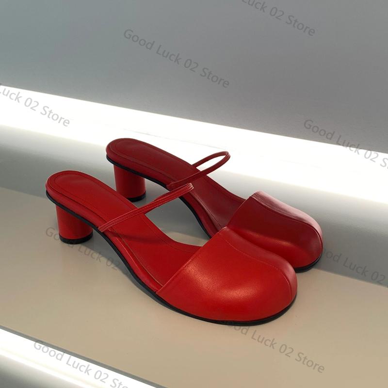 

Мода 2025 Лето Женские Мюли Шлепанцы с Закрытым Носком Элегантные Слипоны Слингбэки Слайды Уличный Стиль Дамские Сандалии 42 красный