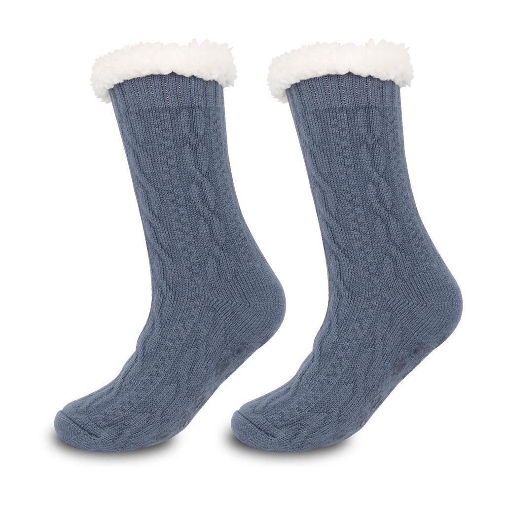 Unisex Non-slip Mid-calf Floor Socks: Thick Plus Velvet, Warm for Autumn/Winter