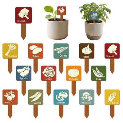 15Pcs Wooden Plant Labels Vintage Waterproof Garden Markers for Vegetables Herbs Solid Wood