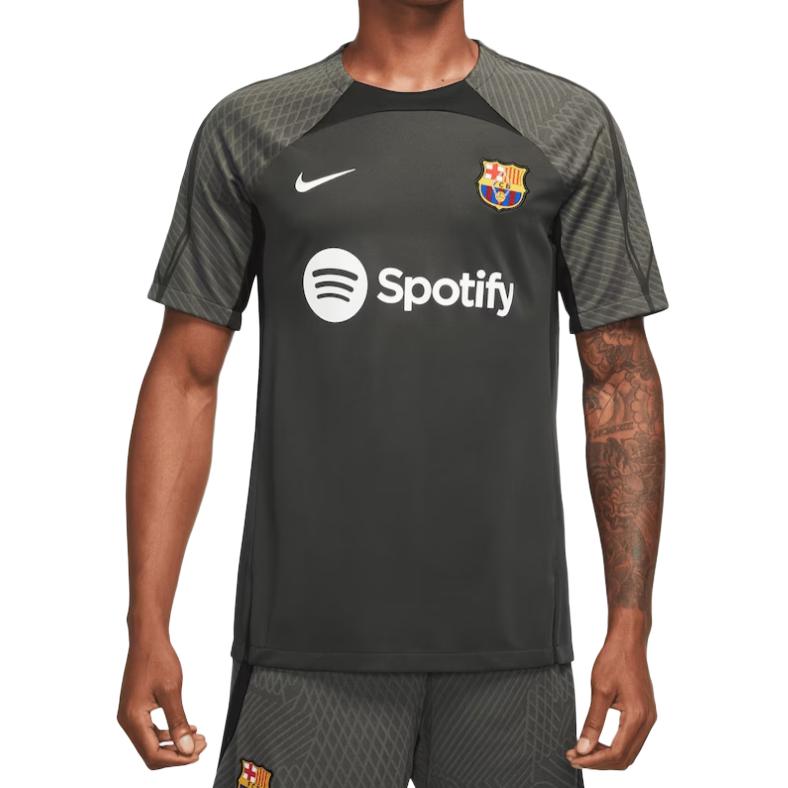 Nike FC Barcelona Strike Color Block Crew Neck Knit Short Sleeve Football Shirt Men Tops DX3016-358