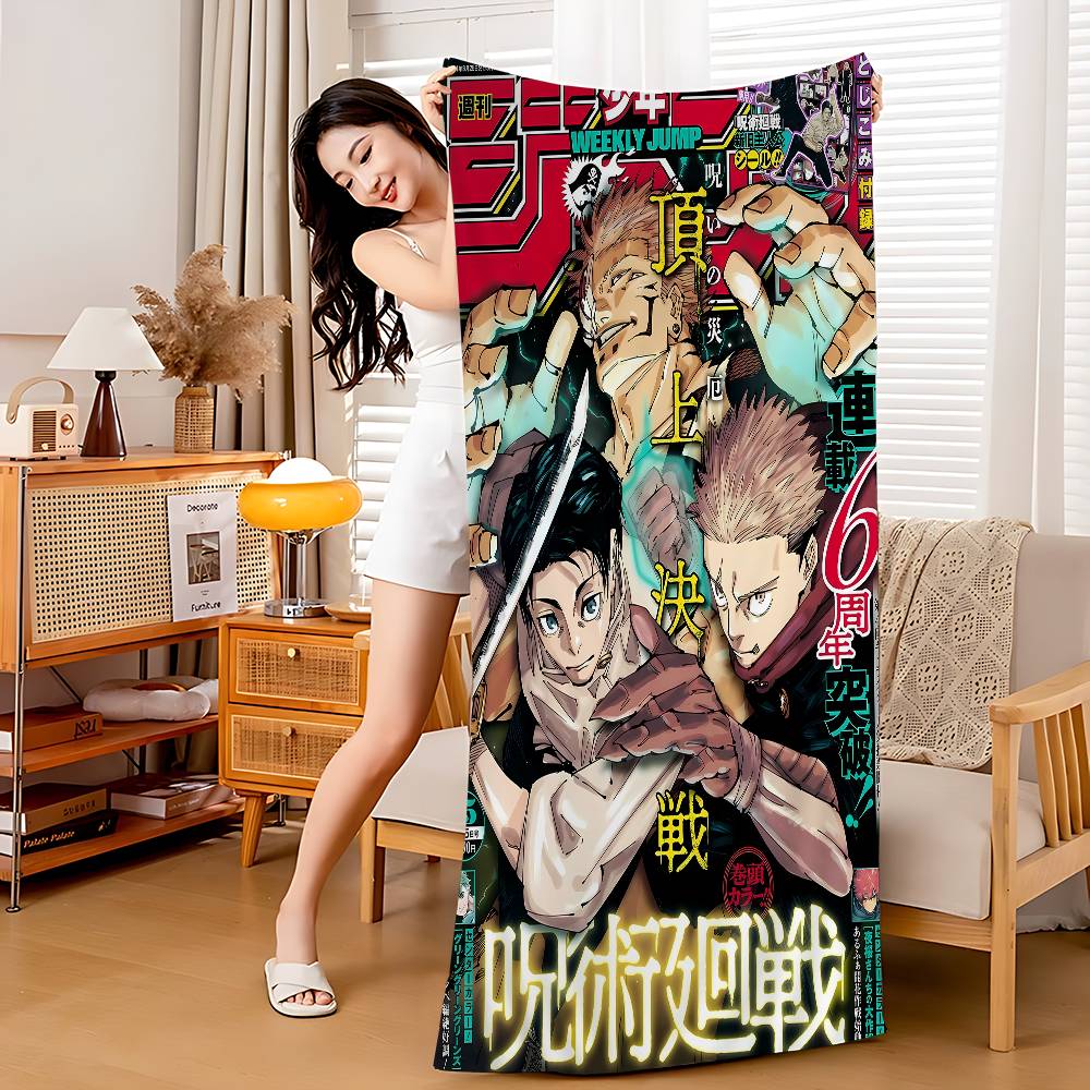 

Jujutsu Kaisen Anime Microfiber Printed Beach Towel Mountain Climbing Yoga Beach Swimming Running Absorbent Soft Towel W40*H60(CM)