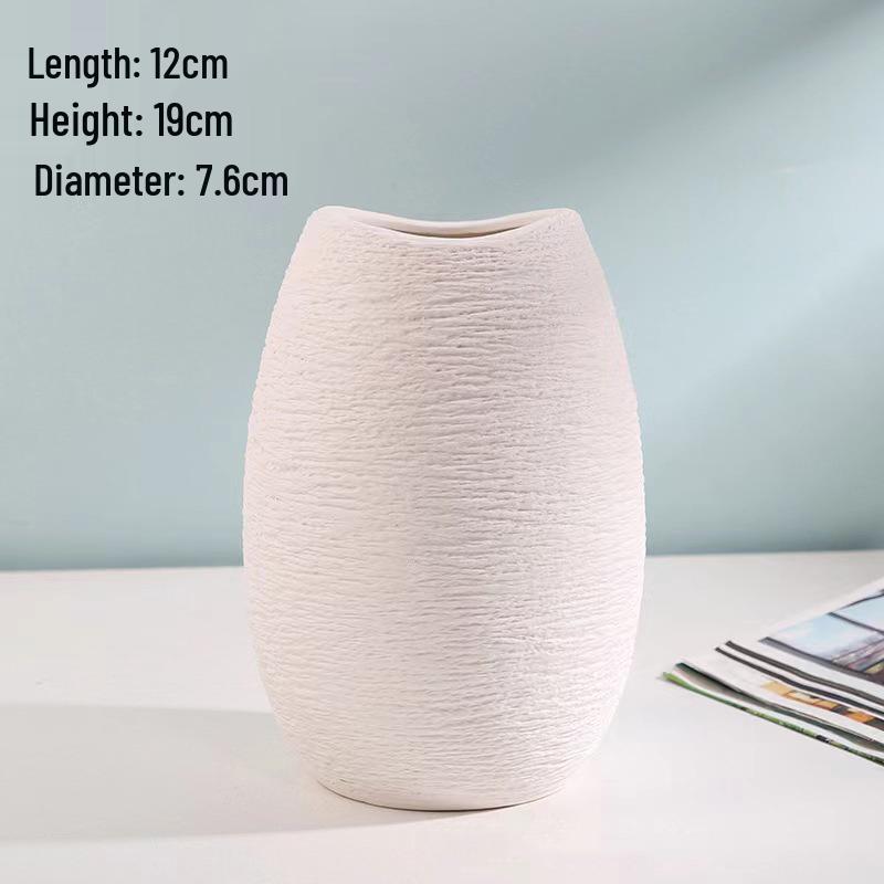 Modern Nordic Ceramic Dried Flower Vase - Minimalist Hydroponic Container for Home Decor