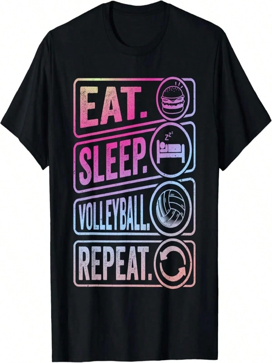 Cool Eat Sleep Volleyball Repeat For Teen Girls Kids T-Shirt S разноцветный