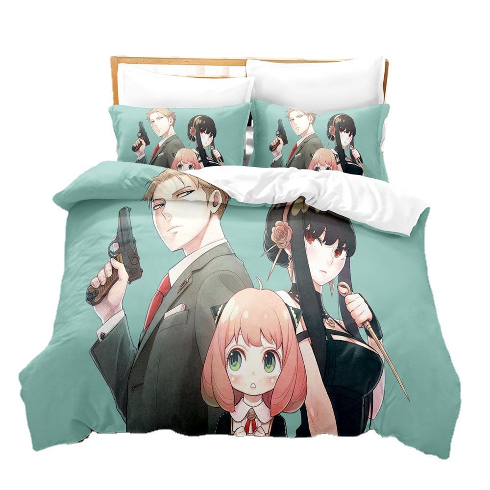 3D Digital Printing Abrasive Bedding Four-Piece Set Three-Piece Spy Play House Quilt Cover Sheets