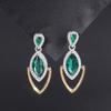 Jewelry Emerald Horse Eye Retro Water Drop Zircon Colored Treasure Diamond-Encrusted