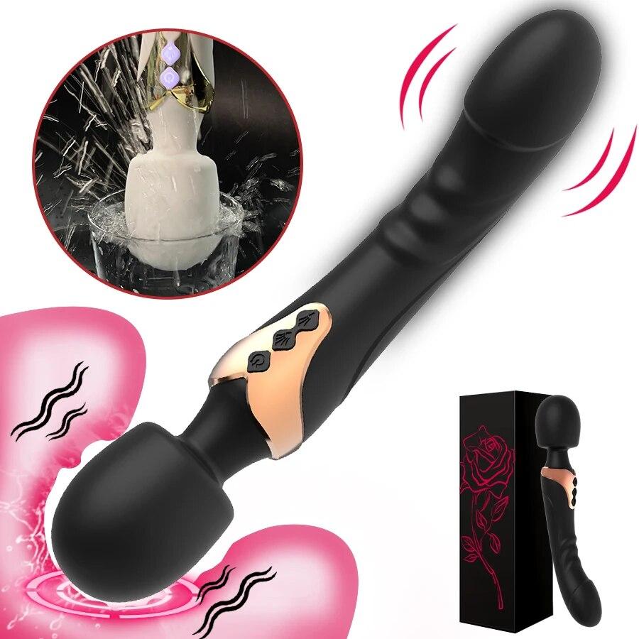 Kraftig Dildoer Vibrator Dobbel motor silikon stor størrelse Wand G-Spot Massasjer Sexleketøy For Par Klitoris Stimulator for Voksne