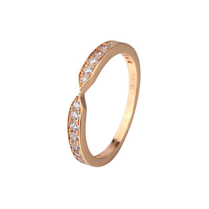 Shangjia V-shaped Ring Female Versatile LiensV Gold Ring Female Versatile Light Luxury