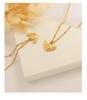 Gold-Plated Geometric Wing Pendant Necklace: Japanese-Korean Design with Titanium Steel Clavicle Chain
