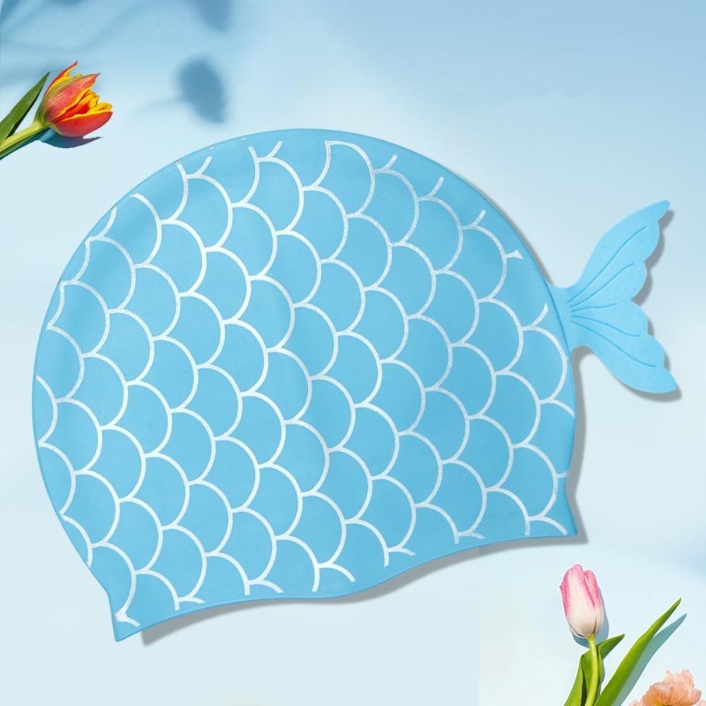 Mermaid Tail Children Swimming Cap Waterproof Swim Pool Hat Girls Swim Hat  Kids