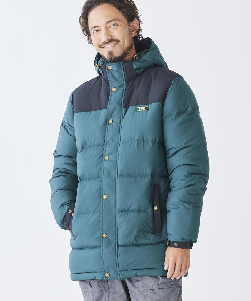 Mountain Classic Down Color Block Japan Fit S Dark Multicolor 1000204593 [LLVEN] Men's Parka, Pine/Black
