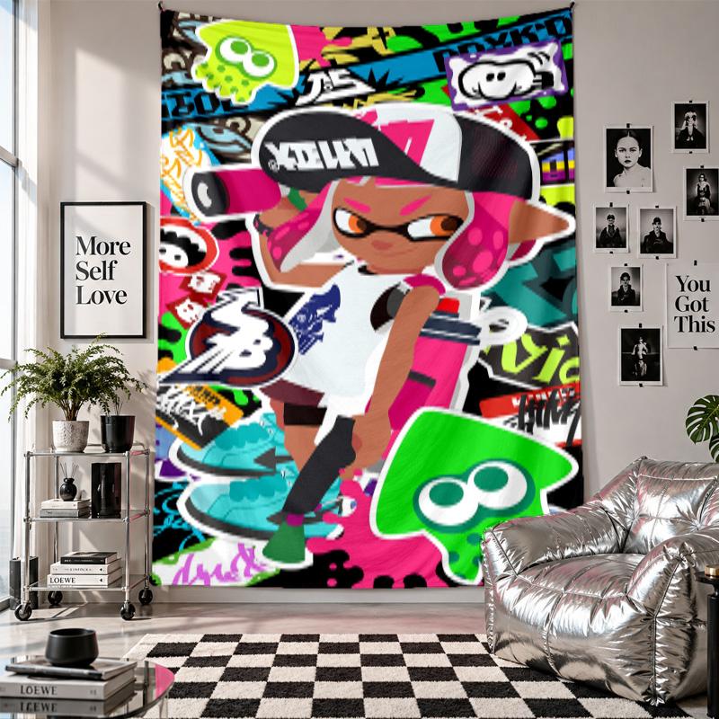 Wall TapestrySplatoon Art Hanging Cloth Decorative Background Cover for Room Decoration