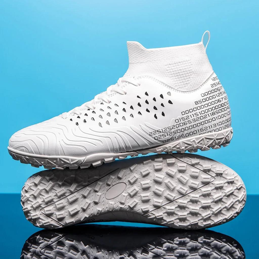 High-top Society Soccer Shoes Football Boots Men Ultra-light Kids Boy Turf Futsal Cleats Children's  Sports Training Footwear