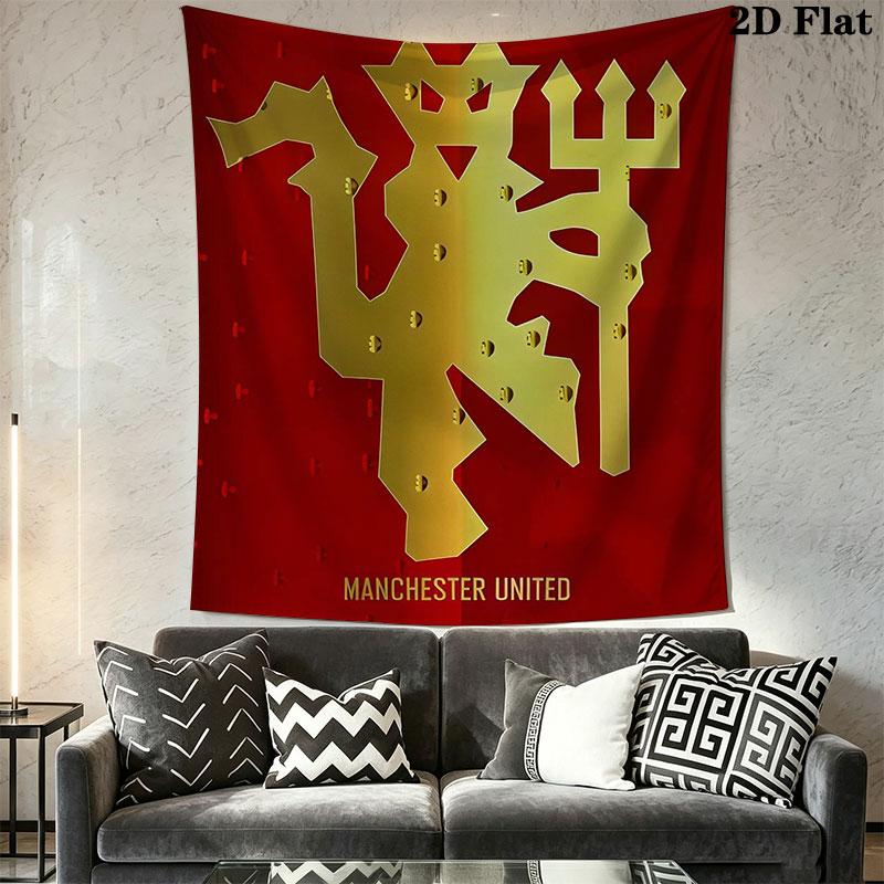 Man Utd H Wall Hanging Printed Fabric Blanket Decorative Tapestries for Bedroom Living Room Home Decor