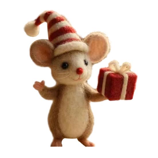 

Фигурка Рождественской Мышки из Войлока Ручной Работы в Шапке Санты, Украшение в Виде Мыши, Статуэтка Имитации Крысы, Скульптура Животного, Домашний Офис, Настольное Украшение G