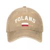 Red Poland Flag Baseball Cap Washed Baseball Cap
