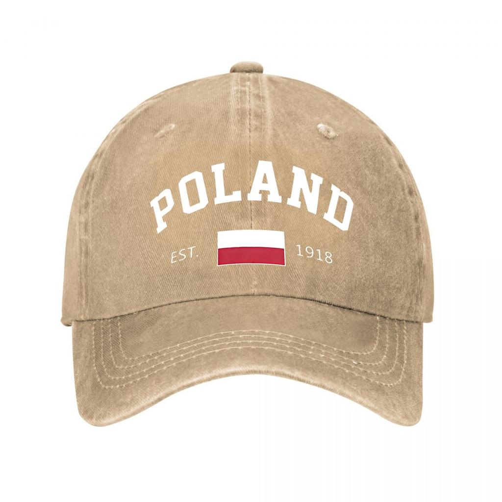 Red Poland Flag Baseball Cap Washed Baseball Cap