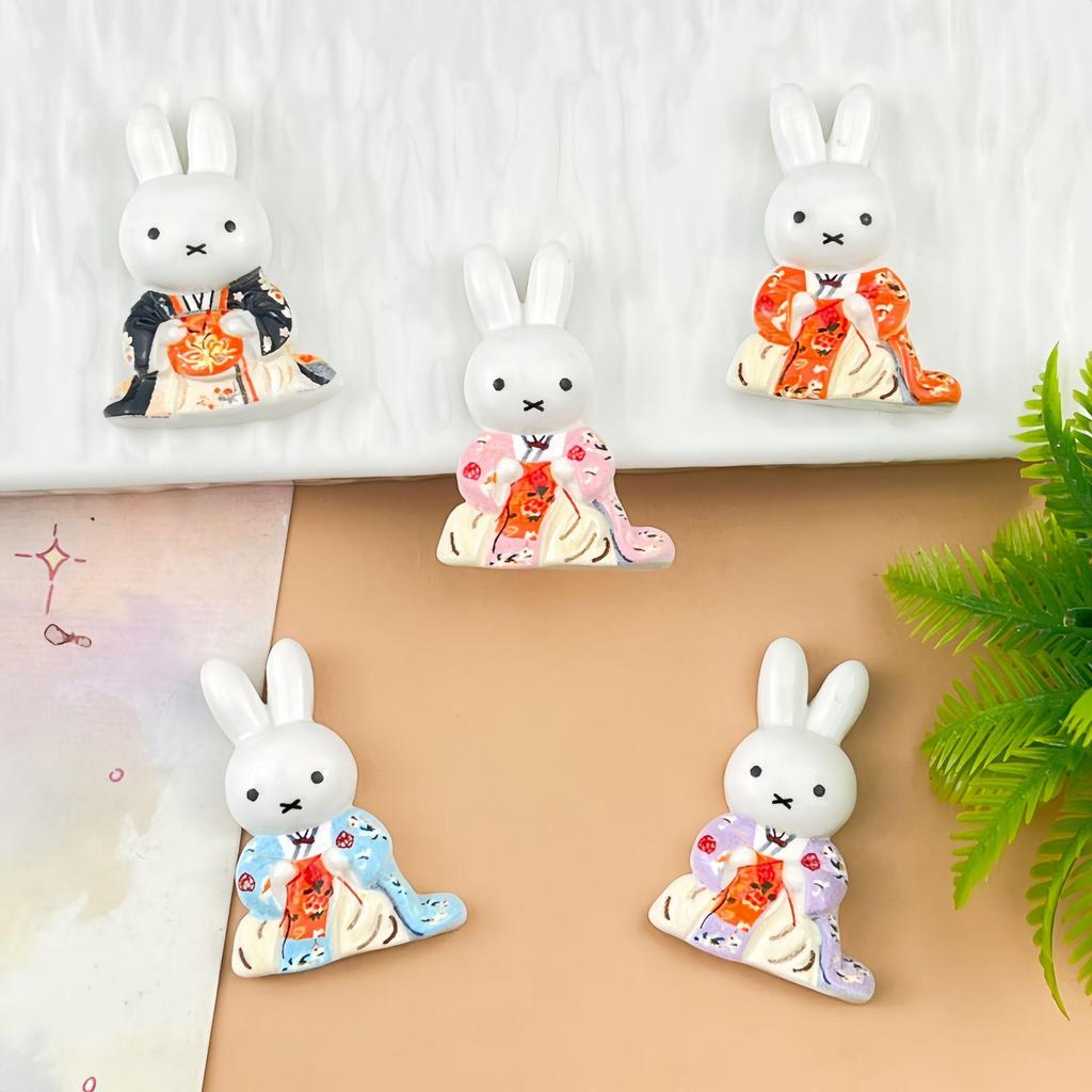Cartoon Flirty Rabbit Resin Accessories: Handmade Hair Clips, Keychains, Phone Cases, Refrigerator Magnets