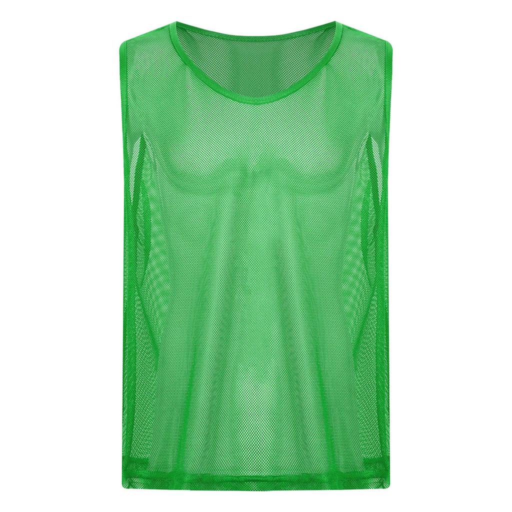 Herren Netz-Trainingsweste mit Aussparungen, Rundhalsausschnitt, Ärmellos, Tanktop, Teamsportbekleidung