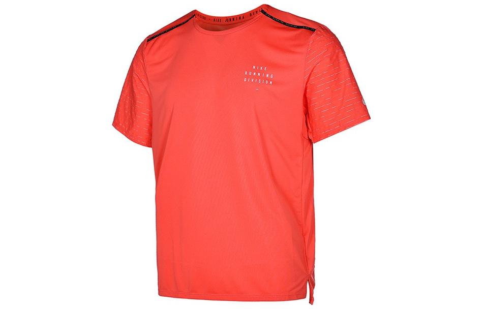 Nike T Shirts Men's Orange Crew Neck Moderate Straight Fit DD4852-814