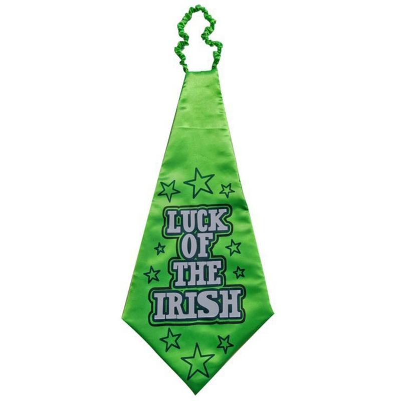Saint Patrick's Day Novelty Lucky of the Irish Neck Tie and Sequins Bowtie Set for Festival Celebrations and Parties
