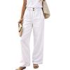 Women's Fashionable Casual Linen Basic High-waisted Trousers