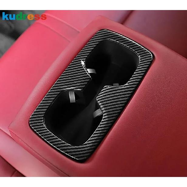 Car Rear Seat Water Cup Holder Cover Trim For Lexus NX 250 350 350H 450H - 2024 2025 Carbon Fiber Interior Accessories
