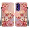 Handmade PU Leather Flip Case for Samsung Galaxy S24 FE (SM-S721B) Anti-Slip Shockproof Cover with Wrist Strap & Heart/Rose Cat Designs