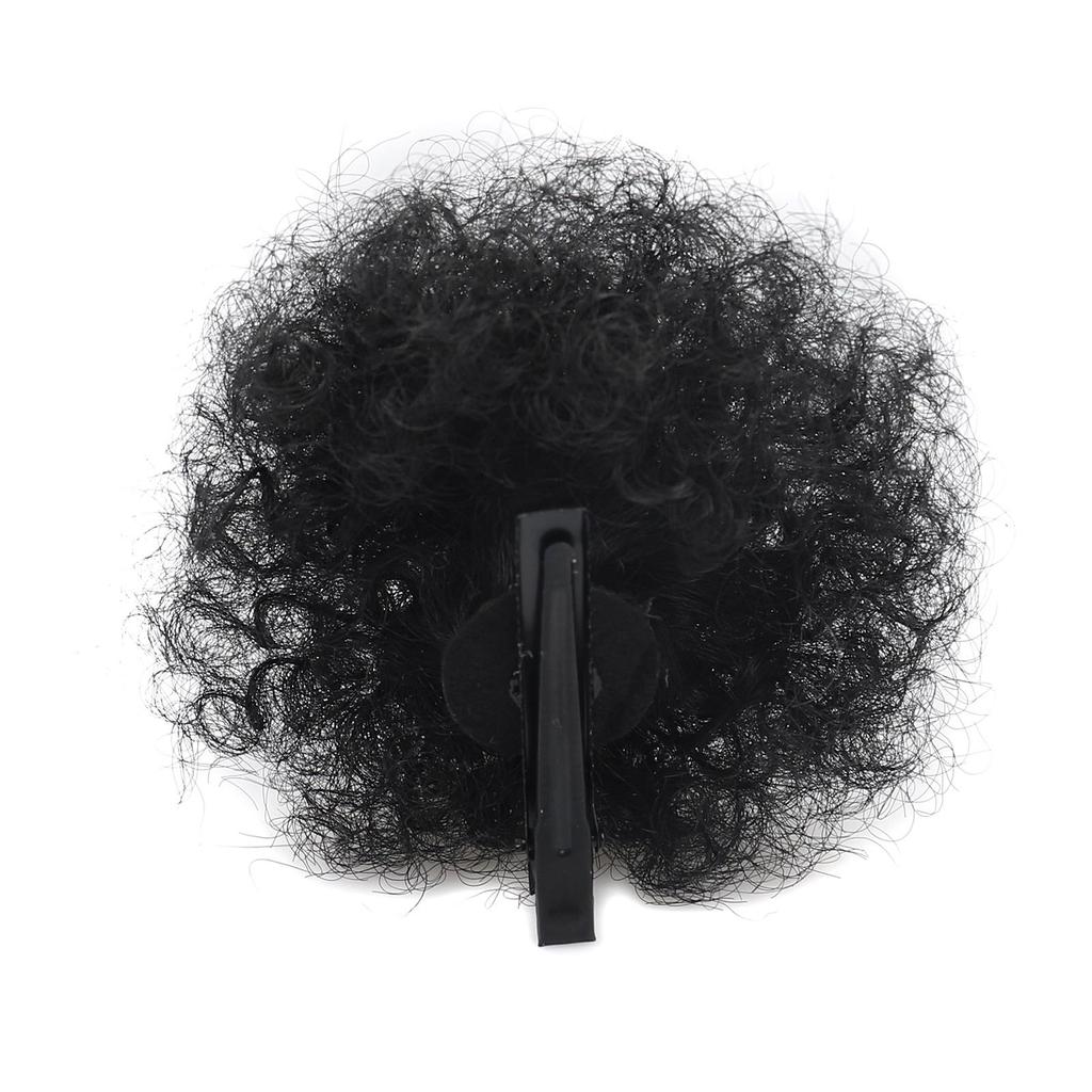 2 PIECES Afro Puffs Natural Black Hair Bun For Kids Curly Chignon Hairpiece Natural Soft ,Clip On Hair Durable For Repeated Use