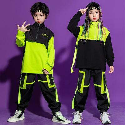 Roupas Hip-hop Modernas para Crianças, Bateria para Meninos, Roupas de Performance, Fatos de Performance de Jazz para Meninas, Macacões de Passarela para Crianças