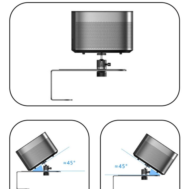Adjustable 360 Rotating Projector Wall Mount Bracket 90° Tilt Heavy Duty Metal Ceiling Stand for Home Theater Office