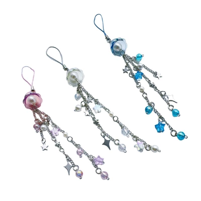 Whimsical Wind Chime Car Decoration Cute Jellyfish Pendant Star Car Pendant Sweet Wind Chime Alloy Material for Daily