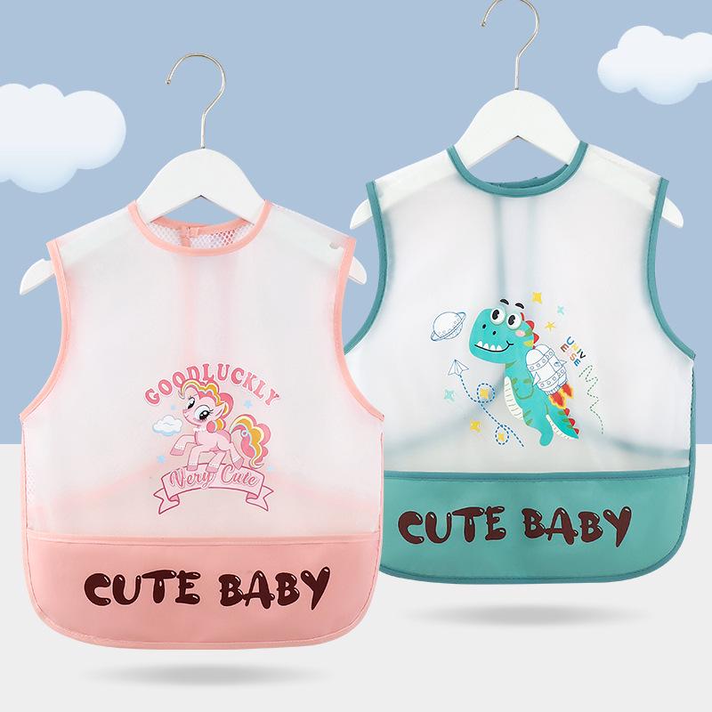 Breathable Mesh Baby Bib: Waterproof, Wash-Free, Anti-Dirty Eating Smock for Infants & Children