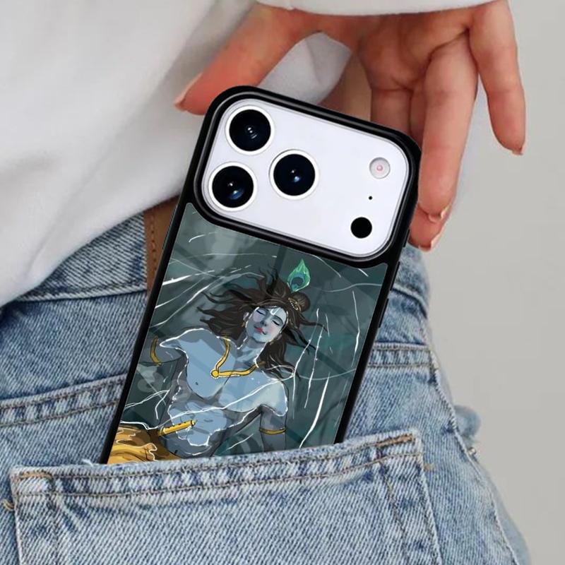 Indian God Lord Krishna Phone Case for iPhone 16e 15 14 13 12 17 Pro Max Plus Air 17pro Cover Coque