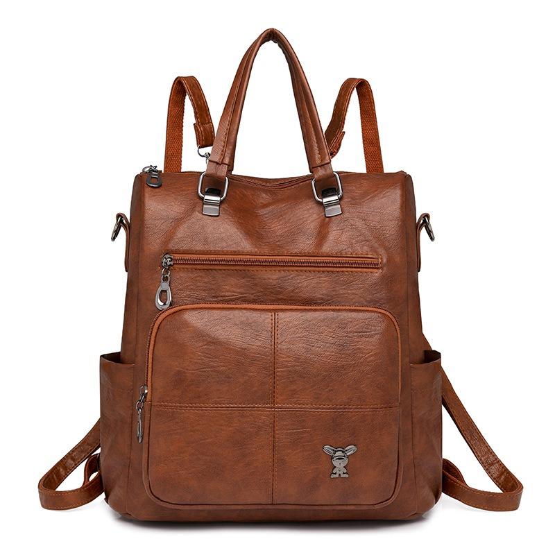 Multifunctional Soft Leather Backpack Women's New Trendy Women's Bag Large Capacity Simple Casual Women's Backpack