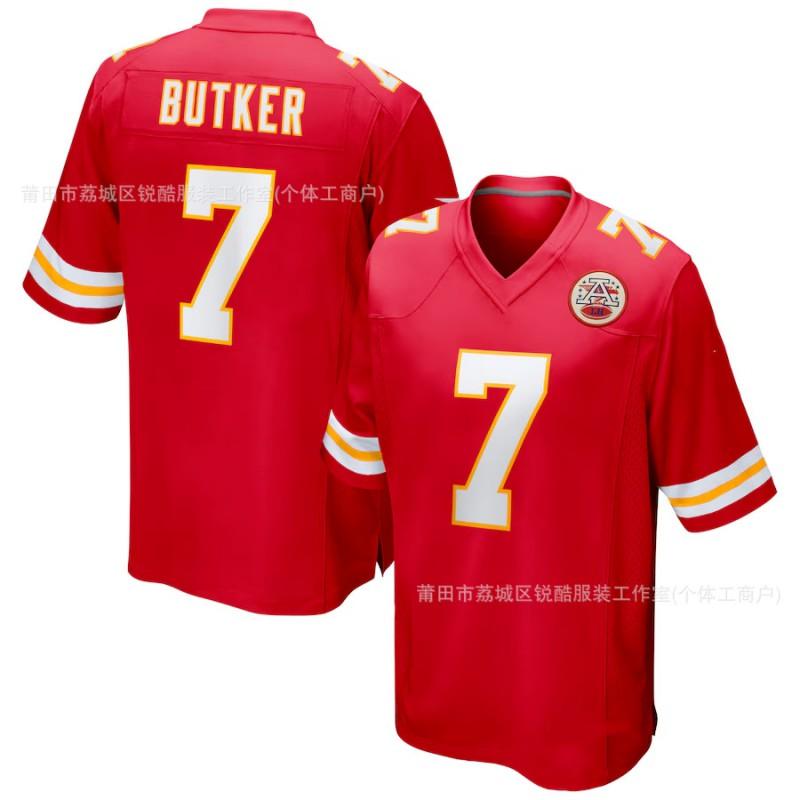 Kansas City Chiefs Patrick Mahomes 15 Haftowany Koszulka Piłkarska NFL Męska Ubranie Kibica