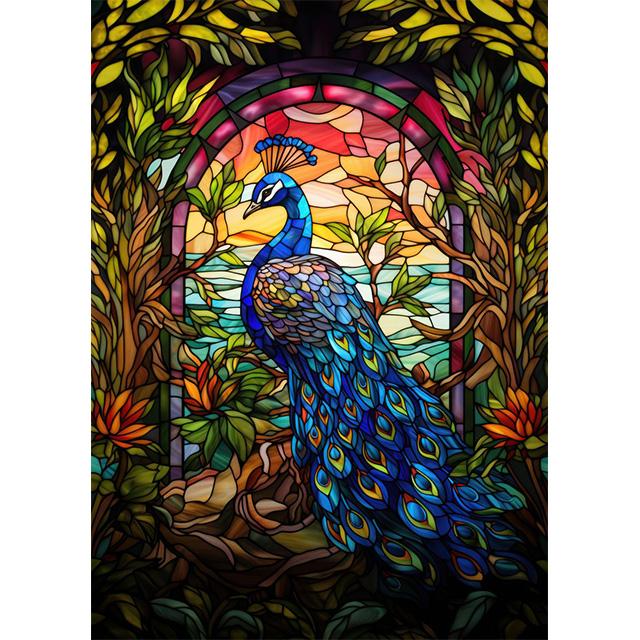

Stained Glass Animal Dragon Bird Shark Prints Poster Canvas Painting Modern Wall Art Pictures For Living Room Bedroom Home Decor 21x30cm No Framed