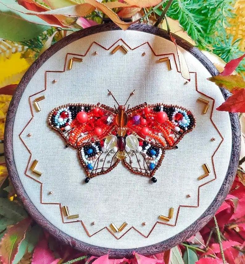 Insect Bead Embroidery DIY Craft Kit Cartoon Cross Stitch Insect Series Bead Embroidery Engraved Insect Pattern Set
