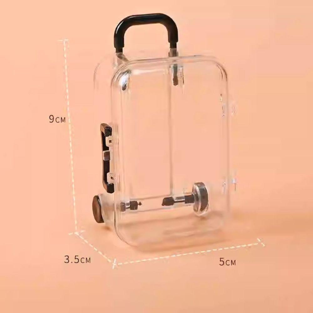 Retractable Wheels Mini Suitcase Fruits Glow In The Dark Luminous Fruits Toy  Jewelery Storage Box