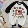 Trendy Little Bear Spring Baby Onesie - Cartoon Boy Romper Crawling Suit