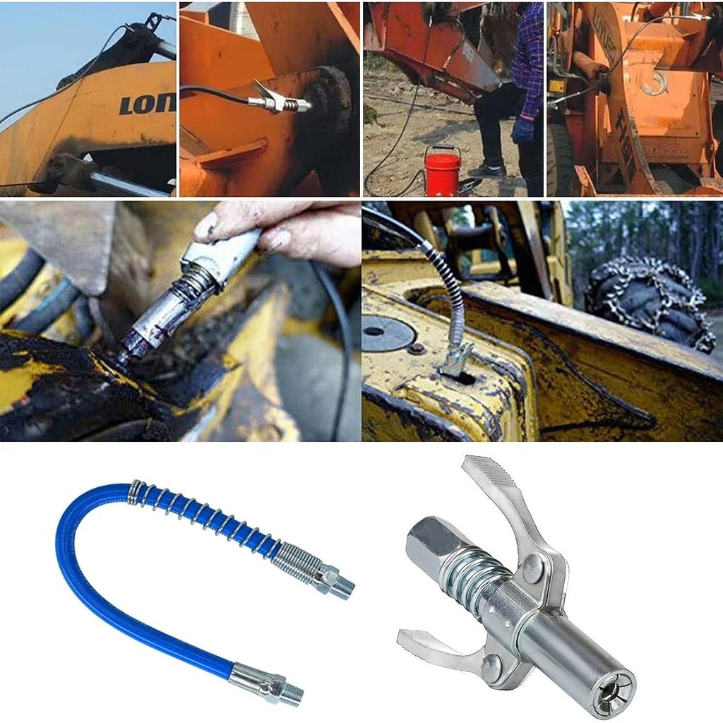 Grease Gun Clutch, Attachment, G Grease Gun Mouthpiece Coupler, Locking Pliers for All Types of Grease Guns, Easy To On And Off with 30cm Hose