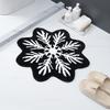 Christmas Carpet Snowflake Velvet Bath Mat Non-Slip Red Bathroom Rug Absorbent Door Mat Festive Holiday Entrance Mat For Home Decor